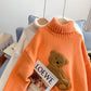 Pull à fond style étranger avec motif ours de dessin animé 5238
