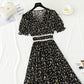 French Vintage chiffon dress with ruffle  4885