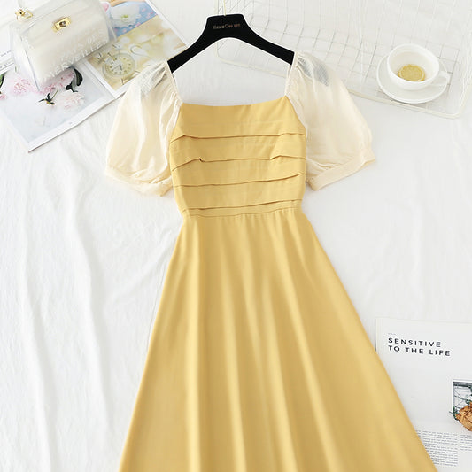 French retro one shoulder dress  3736