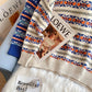 Pull jacquard doux et ciré vintage à col rond pour femme 5166
