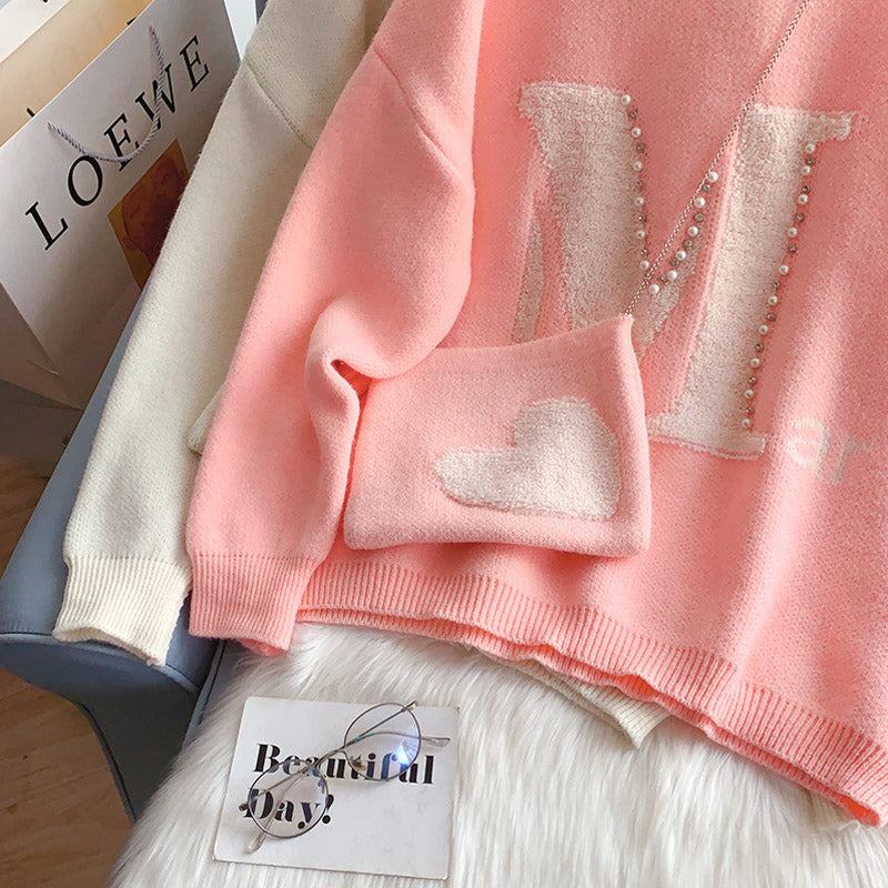 Korean lazy wind soft milk sweater  5193