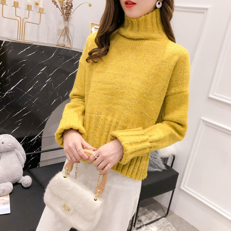Pull japonais rétro à col haut pour femme à porter au style Hong Kong 4912