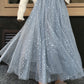 Nouveau style, jupe ciel étoilé, jupe longue bouffante féerique en ligne A, jupe en tulle étoilé pailleté 3590