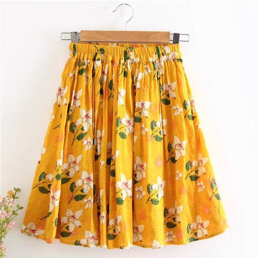 New, little fresh temperament skirt, flower fairy A-line skirt  3572