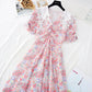 New lace Lapel temperament goddess style waist closing thin French long skirt  4630