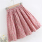 Jupe trapèze rose en coton et lin, douce, tempérament, jupe fleurie exclusive 3583