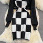 Pure suspender dress half Knitted Blouse two-piece set  3759