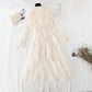 Robe tricotée à mailles brodées pour femme au tempérament fin 4092