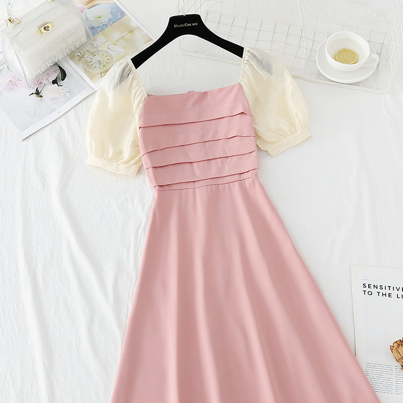 French retro one shoulder dress  3736