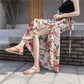 Été, nouveau style, jupe fendue en mousseline de soie, motif floral, taille haute, jupe portefeuille de vacances de protection solaire de plage 3628