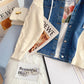 Cardigan tricoté polyvalent en denim avec manteau épissé 4965