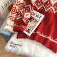 Pull de Noël rouge vintage Lingge Lazy Wind 4970