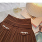 Golden velvet skirt, small design, decorative high waist A-line skirt  5334