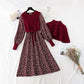 Robe en maille piquée en velours côtelé 4076