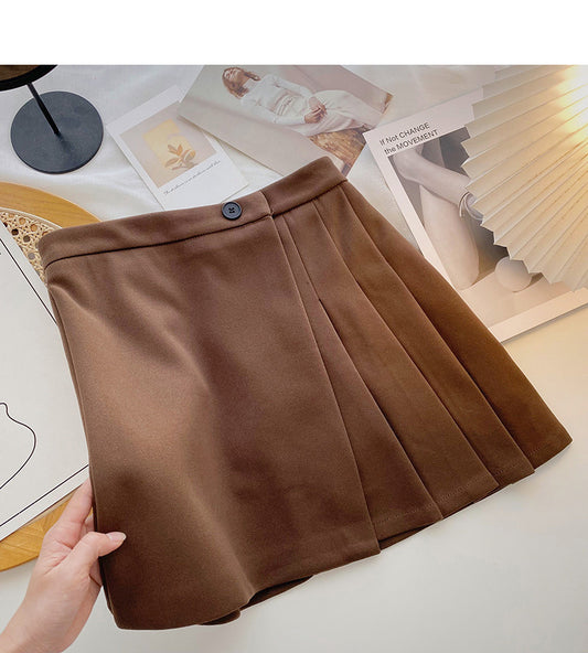 Slim high waist pleated skirt to prevent light loss  5470