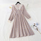 Robe fleurie coupe vent douce tempérament mince jupe en mousseline de soie 4082