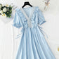 Robe en coton et lin style français doux 4230