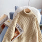 Pull col roulé piqué en laine d'agneau design 5177