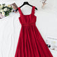 New French first love retro gentle suspender dress  4132