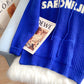 Pull ample à capuche bleu Klein 5076