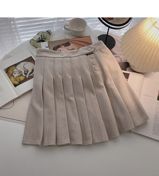 Korean fashion, foreign style, thin and age reducing a-word high waist skirt  5483