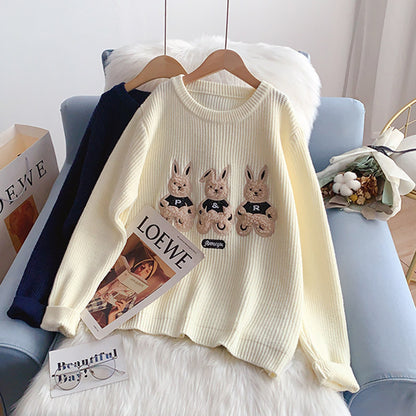 Cute Japanese cartoon sweater lazy wind sweater  5146