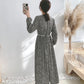 Robe fleurie à lacets avec ceinture tempérament et jupe inférieure à l'intérieur 4072