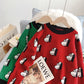 Pull à motif de chien de dessin animé mignon de style universitaire 5197