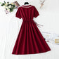 Robe rétro française en coton et lin 4267