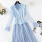 Xiaoxiangfeng suit knitted sweater mesh skirt  3805