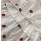 Vent doux, broderie de fraises sur la jupe longue, taille élastique Jupe trapèze grande taille 3618