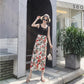 Été, nouveau style, jupe fendue en mousseline de soie, motif floral, taille haute, jupe portefeuille de vacances de protection solaire de plage 3628