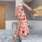 Été, nouveau style, jupe fendue en mousseline de soie, motif floral, taille haute, jupe portefeuille de vacances de protection solaire de plage 3628