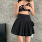 Jupe taille haute, été, nouveau style, jupe plissée noire et jupe blanche 3647