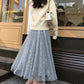 Nouveau style, jupe ciel étoilé, jupe longue bouffante féerique en ligne A, jupe en tulle étoilé pailleté 3590