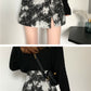 Jupe de peinture à l'huile, nouveau style, taille haute, jupe courte, jupe fesse, jupe trapèze fendue 3558