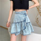Jupe cool et douce, petite jupe, volants polyvalents, jupe en jean tendance 3553