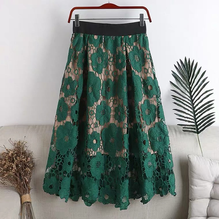 Fashion lace skirt, A-line short skirt  3630