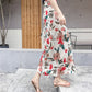 Été, nouveau style, jupe fendue en mousseline de soie, motif floral, taille haute, jupe portefeuille de vacances de protection solaire de plage 3628