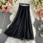 Jupe en tulle à clous, automne et hiver, nouveau style, taille haute, longueur moyenne, polyvalente, jupe super féerique A-line 3526