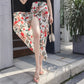 Été, nouveau style, jupe fendue en mousseline de soie, motif floral, taille haute, jupe portefeuille de vacances de protection solaire de plage 3628
