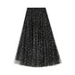 Nouveau style, jupe ciel étoilé, jupe longue bouffante féerique en ligne A, jupe en tulle étoilé pailleté 3590