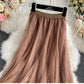 Jupe en tulle à clous, automne et hiver, nouveau style, taille haute, longueur moyenne, polyvalente, jupe super féerique A-line 3526