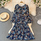 Robe queue de poisson à col rond en crêpe léger 3770