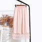 Neuer Stil, Doppelmaschen, Daisy Rock in A-Linie mit hoher Taille, mittellanger Rock 3589